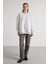 Kadın Gri Melanj Basic Yırtmaçlı Oversize 3 Iplik Şardonlu Sweatshirts 30078 2
