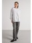 Kadın Gri Melanj Basic Yırtmaçlı Oversize 3 Iplik Şardonlu Sweatshirts 30078 3