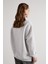 Kadın Gri Melanj Basic Yırtmaçlı Oversize 3 Iplik Şardonlu Sweatshirts 30078 7