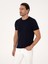 Erkek Lacivert Slim Fit Bisiklet Yaka Triko T-Shirt 50309840-VR033 11