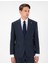 Erkek Indigo Slim Fit Çizgili Yün Karışımlı Takım Elbise 50291962-VR028 3