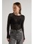 Bisiklet Yaka Dantelli Bluz Siyah 3
