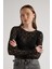 Bisiklet Yaka Dantelli Bluz Siyah 5