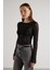 Bisiklet Yaka Dantelli Bluz Siyah 7