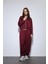 Bordo Volümlü Ceket ve Paça Lastikli Eşofman Takım 4