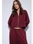 Bordo Volümlü Ceket ve Paça Lastikli Eşofman Takım 5
