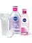 Nivea Yatıştırıcı Micellar Makyaj Temizleme Suyu 400ML ve Aqua Rose Nemlendirici Tonik 200ML, Pamuk Hediye 1