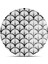 Cam Kesme Tahtası ve Sunumluk Yuvarlak Siyah Beyaz Geometrik Desenli 30X30 cm 2