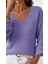 Kadın Uzun Kollu V Yakalı Düğmeli Triko Bluz 3