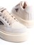 Prag Bağcıklı Ortopedik Taban Desenli Kadın Sneaker Spor Ayakkabı Ckt - Krem 5