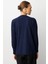 Kol Düğmeli Lacivert Yuvarlak Yaka Ince Triko Kazak 5