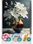 Sayılarla Boyama Seti 40X50 cm (Çıtalı) Fırça Boya Dahil Numaralı Tuval Renkli Vazo Beyaz Çiçek 4