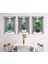 3D Çiçek Vazo Duvar Sticker 3 Lü Set Gri Fon 2