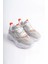 Tokyo Bağcıklı Ortopedik Taban Triko Detaylı Kadın Spor Ayakkabı Tbt - Gri/turuncu 4
