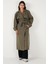 Pamuklu Oversize Kruvaze Yaka Kol Apoletli Rüzgarlıklı Trençkot Bayan Trençkot 6839637 2