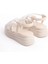 Elena Lastikli Taşlı Şeritli Ortopedik Taban Kadın Sandalet Ckt - Krem 5