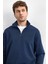 Pamuklu Regular Fit Yarım Fermuarlı Dik Yaka Sweat Erkek Sweat B35W12006 119 2