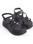 Natalıe Ince Tokalı Şerit Detaylı Ortopedik Taban Kadın Sandalet Cst - Siyah 4