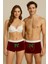 Kadın Yılbaşı/noel Kadife Kırmızı Fiyonk Detaylı Hediyelik Kadife Boxer Erkek Model NSM01EBX01 1