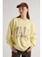 Kadın Sarı Nakışlı Şardonlu Oversize Sweatshirt 30080 1