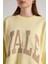 Kadın Sarı Nakışlı Şardonlu Oversize Sweatshirt 30080 4