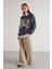 Kadın Füme Nakışlı Şardonlu Oversize Sweatshirt 30080 2