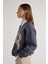 Kadın Füme Nakışlı Şardonlu Oversize Sweatshirt 30080 5