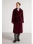 Pelüş Astarlı Uzun Kemer Detaylı Kaban Bordo 1