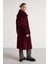 Pelüş Astarlı Uzun Kemer Detaylı Kaban Bordo 4