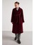 Pelüş Astarlı Uzun Kemer Detaylı Kaban Bordo 6