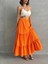 Mtxdpn Fırfırlı Brodeli Astarlı Uzun Etek Turuncu S255047 (Beden: L) 1