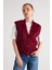 Pelüş Triko Yelek Bordo 1