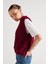 Pelüş Triko Yelek Bordo 4