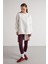 Kadın Ekru Basic Yırtmaçlı Oversize 3 Iplik Şardonlu Sweatshirts 30078 1