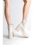 Lısse Fermuarlı Ortopedik Taban Kalın Topuklu Kadın Bot Ckt - Krem 4