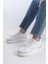 Mına Bağcıklı Ortopedik Taban Kadın Sneaker Spor Ayakkabı Cbt - Beyaz/altın 3