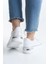 Mına Bağcıklı Ortopedik Taban Kadın Sneaker Spor Ayakkabı Cbt - Beyaz/gümüş 3