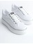 Mına Bağcıklı Ortopedik Taban Kadın Sneaker Spor Ayakkabı Cbt - Beyaz/gümüş 4