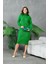 Kadın Elbise Boyunlu Diz Altı Örme Elbise Yeşil - 227067 1