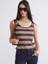 U Yaka Çizgili Kadın Triko Atlet 1