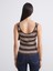 U Yaka Çizgili Kadın Triko Atlet 4