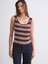 U Yaka Çizgili Kadın Triko Atlet 1