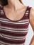 U Yaka Çizgili Kadın Triko Atlet 3