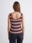 U Yaka Çizgili Kadın Triko Atlet 4