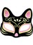 Siyah Renk Süet Kaplama Üzeri Pembe Sarı Simli Kedi Maskesi 17X14 cm 2