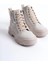 Amber Bağcıklı Fermuarlı Ortopedik Taban Kadın Bot Ckt - Krem 5
