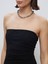 Straplez Yaka Simli Büzgülü Bodycon Elbise 3