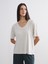 V Yaka Modal Karışımlı Oversize Kadın Tişört 1