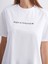 Bisiklet Yaka Slogan Baskılı Oversize Kadın Tişört 3