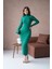 Kadın Elbise Dik Yaka Triko Midi Boy Elbise Zümrüt - 10262 3